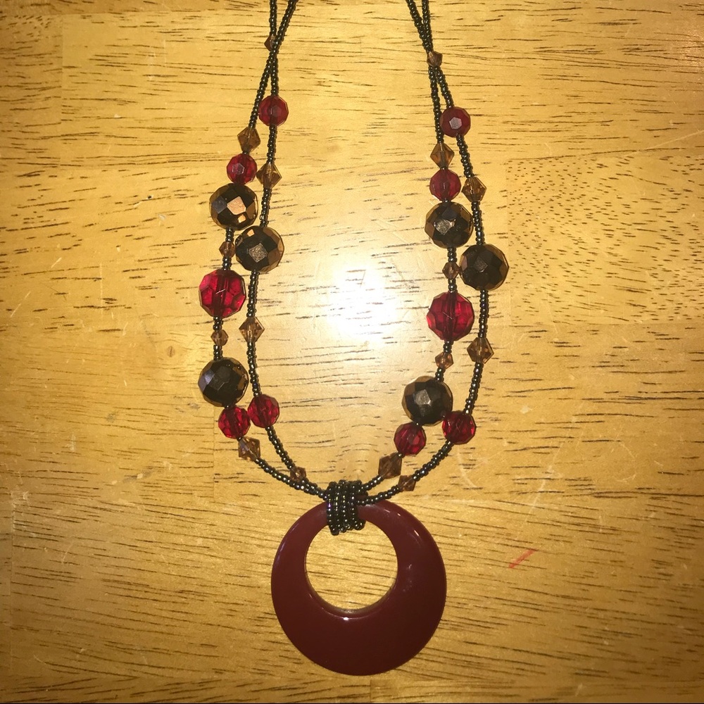 Lia Sophia... gorgeous red and brown necklace.